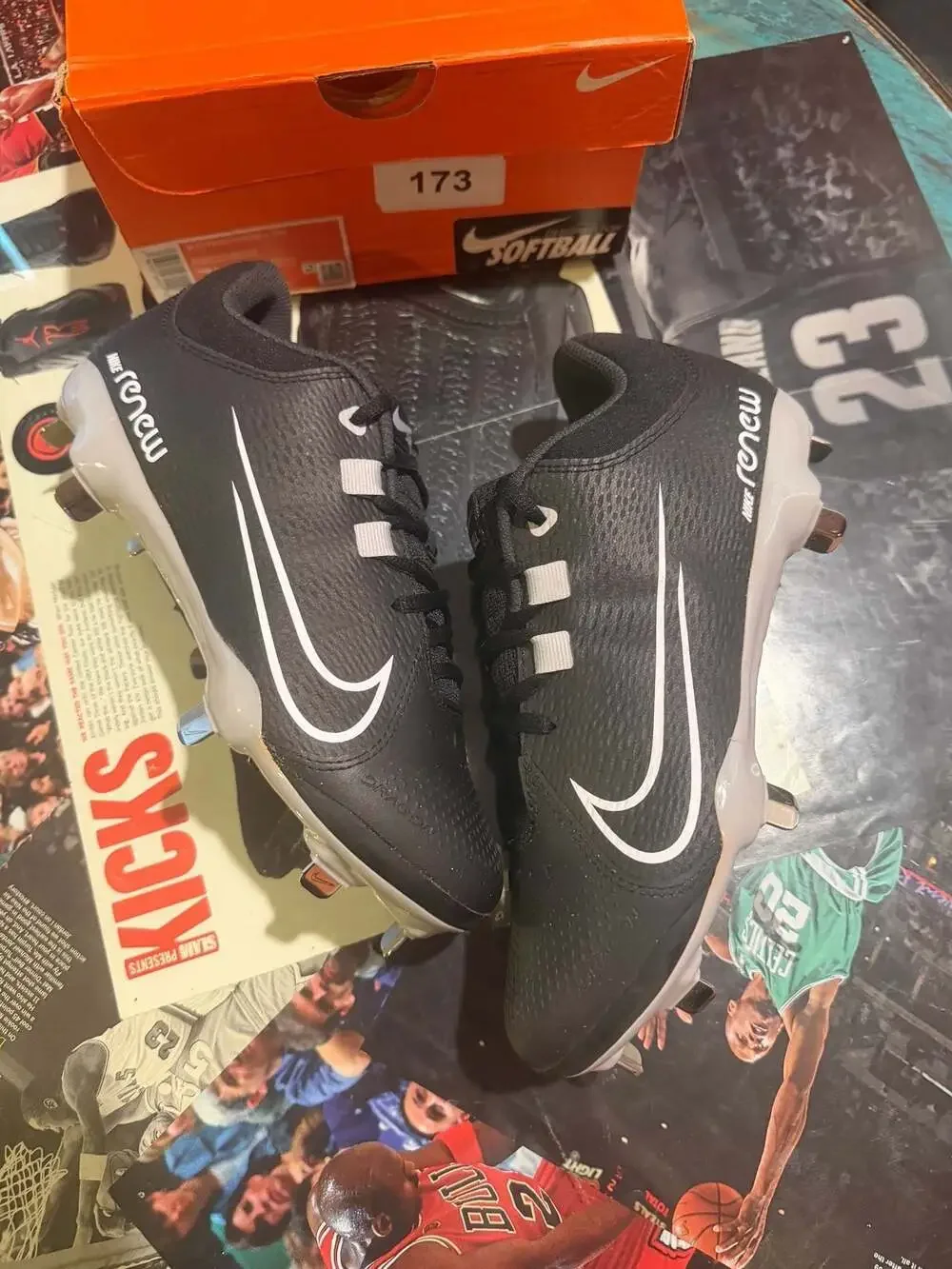 Nike Hyperdiamond 4 Pro Metal Softball Cleats Black White Renew